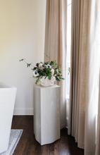 Load image into Gallery viewer, lug-handle
ceramic vase
specialty vase
white vase
white bowl decor
speckled vase
flower vase
large vase
luxury home decor
luxury decor
home decor
plant stand
upscale decor
floral vase