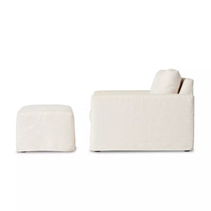 Gia Slipcover Chair with Ottoman