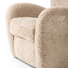 Load image into Gallery viewer, accent chair
fluffy chair
shearling
high quality
wing back chair
beige shearling
cozy chair
comfortable chairs
texture
living room furniture
four hands
