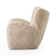 Load image into Gallery viewer, accent chair
fluffy chair
shearling
high quality
wing back chair
beige shearling
cozy chair
comfortable chairs
texture
living room furniture
four hands
