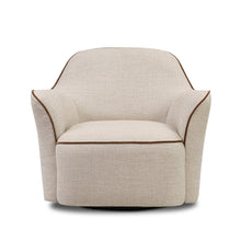 Load image into Gallery viewer, Swivel chair
accent chair
swivel accent chair
natural swivel chair
piped accent chair
upholstered swivel chair
modern swivel chair
living room accent chair
contemporary swivel chair
piped accent chair
durable fabric chair
