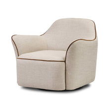 Load image into Gallery viewer, Swivel chair
accent chair
swivel accent chair
natural swivel chair
piped accent chair
upholstered swivel chair
modern swivel chair
living room accent chair
contemporary swivel chair
piped accent chair
durable fabric chair
