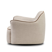 Load image into Gallery viewer, Swivel chair
accent chair
swivel accent chair
natural swivel chair
piped accent chair
upholstered swivel chair
modern swivel chair
living room accent chair
contemporary swivel chair
piped accent chair
durable fabric chair
