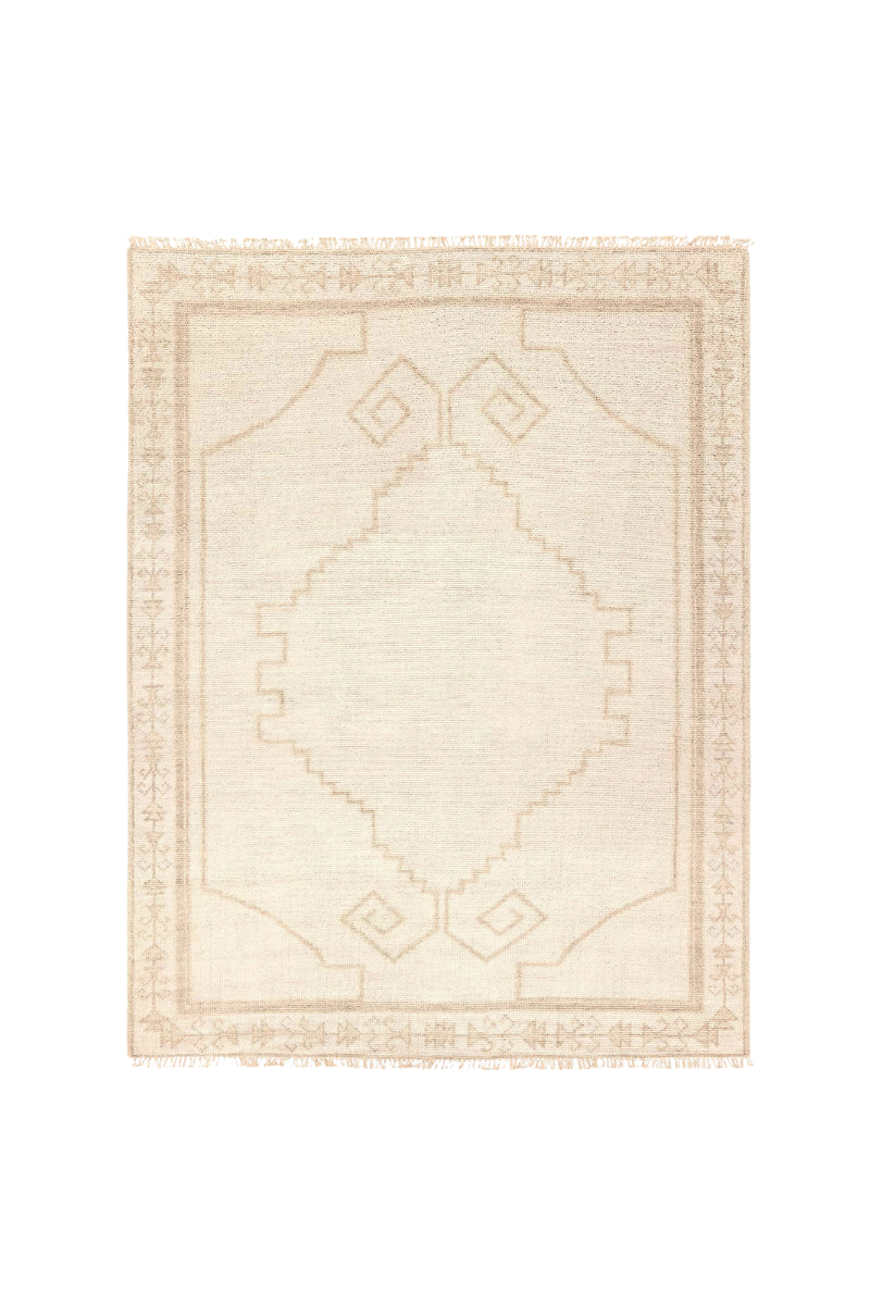 vintage rug
modern rug
wool rug
beige rug
cream rug
medallion rug
fringe rug
global style rug
stain resistant rug
soft wool rug
handwoven rug
living room rug
timeless rug
ethical rug
luxury rug