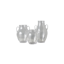 Load image into Gallery viewer, clear glass jars
Clear vase
Vase with handles
flower vase
kitchen decor
living room decor
home decor
milton ga
roswell ga
alpharetta ga
