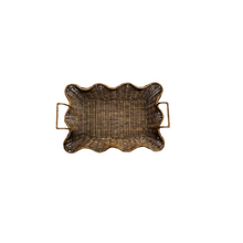 Load image into Gallery viewer, Woven tray
Rattan basket
Woven decor
coffee table tray
bed tray
decorative tray
tray with handles
rattan tray with handles
basket decor
bathroom storage
luxury bathroom decor
