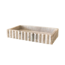 Load image into Gallery viewer, marble serving tray
scalloped tray
decorative tray
luxury home decor
elegant tabletop accessory
jewelry tray
candle display tray
beige gray decor
refined home accents
timeless interior accessory
