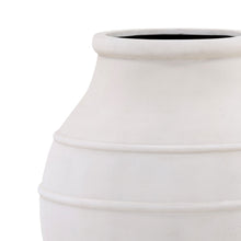 Load image into Gallery viewer, ivory cement vase
modern vase
minimalist décor
contemporary vase
cement vessel
large decorative vase
sculptural home décor
sleek modern accent
neutral home accessory
durable indoor vessel
statement vase
minimalist vessel
modern cement décor
smooth silhouette vase
elegant home styling
