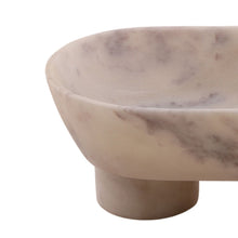 Load image into Gallery viewer, marble bowl
white marble décor
veined marble bowl
marble centerpiece
decorative marble bowl
marble footed bowl
pedestal bowl
modern marble accent
sculptural marble décor
tabletop centerpiece
console table décor
elegant marble bowl
timeless home accent
luxury marble décor
artisan marble piece
